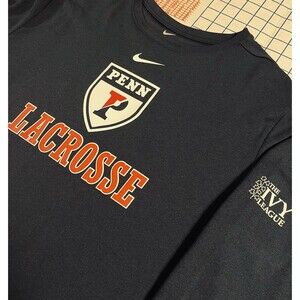 Nike University Of Pennsylvania PENN Quakers LACROSSE Long Sleeve Shirt XL Ivy
